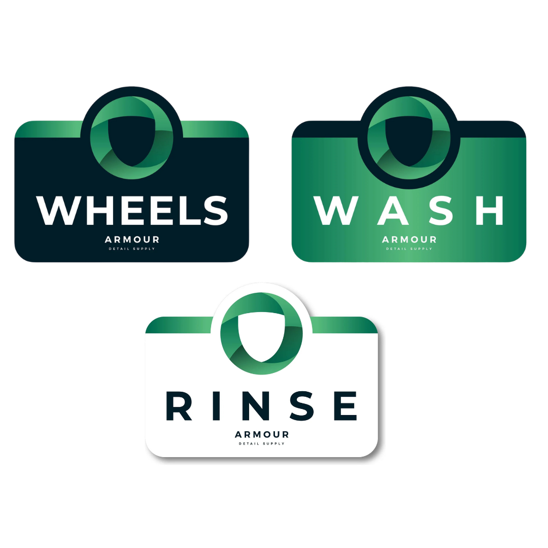 Armour Bucket Vinyl Stickers – Premium Decal Set for Detailing Buckets