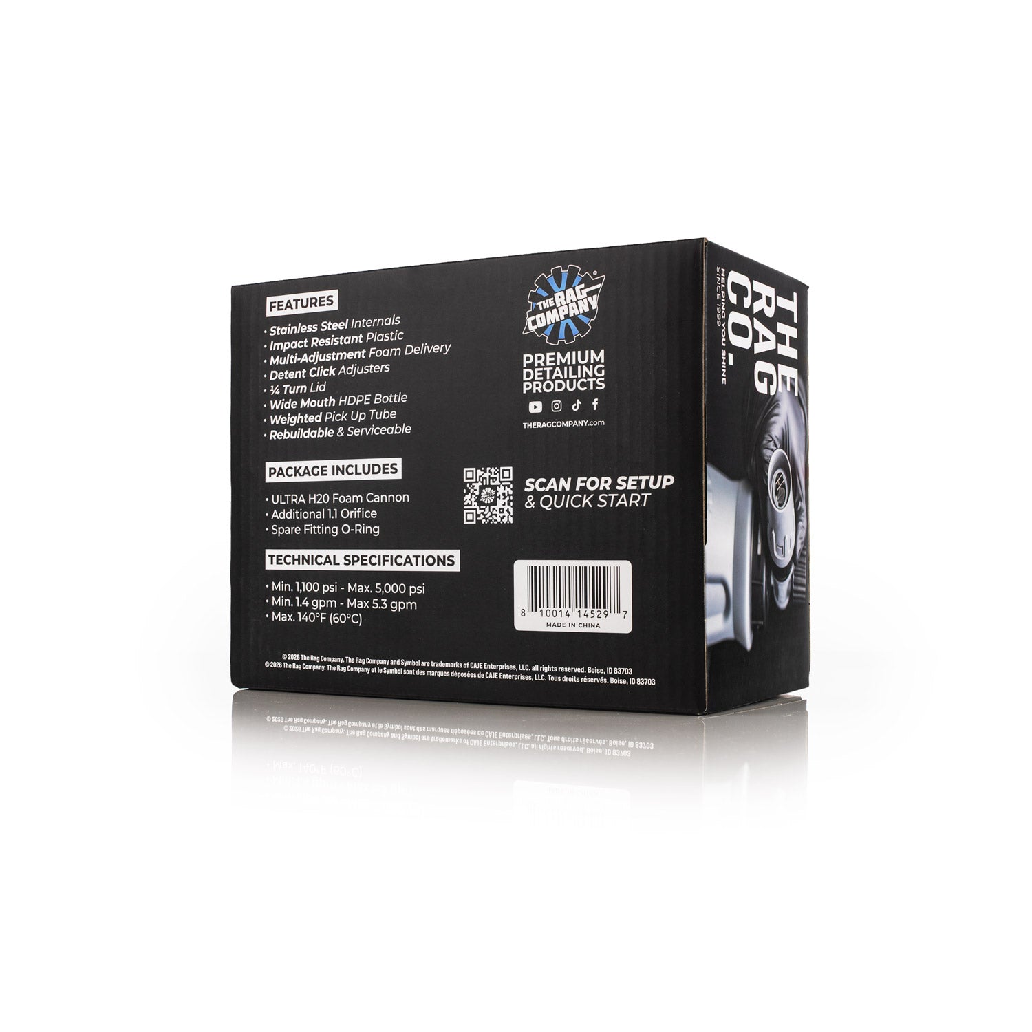 Ultra H2O Foam Cannon retail packaging back